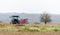 Fields before winter plowing with the remains of cut corn