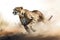 A fierce and agile Cheetah sprinting across the savanna, showing off its fierce and agile nature. Generative AI