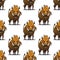 Fierce angry wild boar or warthog seamless pattern