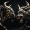 Fierce Bull Battle: Symbolizing Global Stock Market Competition