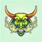 Fierce bull head intimidating bold presence illustrations