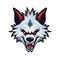 Fierce Hyena Mascot Logo on White Background .