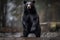 A fierce and intimidating Black Bear standing on its hind legs, showing off its fierce and intimidating nature. Generative AI