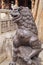 Fierce looking iron lion guarding the Jinci temple