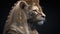 Fierce, majestic lioness with a regal presence. digital art illustration, Generative AI