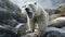 Fierce predator of the icy wilderness, the polar bear