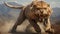 Fierce Smilodon With Scorpion Tail - Epic Game Artwork