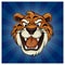 Fierce Tiger Head in Cartoon Style