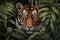 Fierce Tiger head jungle. Generate Ai