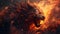 Fierce Wolf Amidst Wildfire: A Powerful Image of Nature\\\'s Wrath and the Spirit of the Wild
