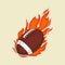 Fiery American Football vector Illustration