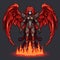 Fiery Angel: Pixel Art In Darkly Detailed Fire Emblem Style