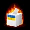 Fiery ballot box of Ukraine. Revolution sign