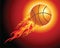 Fiery basketball ball