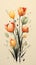 Fiery Blooms: A Vibrant Vector Illustration of White Wall Tulips