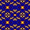 Fiery blue seamless pattern