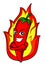 Fiery chili cartoon design illustrationfiery chili