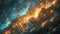 Fiery cosmic scene with starfield and nebulae