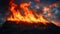 Fiery Decay: Ancient Roof Engulfed.