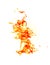 Fiery flamenco dancer. Fire flames on white background