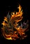 Fiery Flames on Black - Generative AI