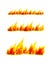 Fiery flames on a white background. Fire bonfire. illustration