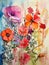 Fiery Floral Dreams: An Illustrated Wall Mural of Radiant Poppy