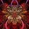Fiery fractal flower, digital artwork