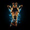 Fiery Giraffe Wallpaper: Aggressive Digital Illustration In Hd