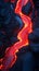 The fiery glow of molten lava