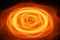 Fiery glowing concentric circular portal in space