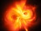 Fiery glowing correlated worlds with wormhole