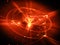 Fiery glowing energy in deep space abstract background