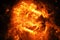 Fiery glowing high energy flame in space