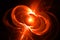 Fiery glowing spinning neutron star