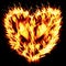 Fiery heart on a black background