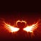 Fiery heart with wings