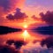 Fiery Horizon Embrace: The Sun\\\'s Descent Painting the Sky with Hues of Orange, Pink, and Gold - A Breathtaking Scene