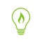Fiery light bulb. Green energy. Illustration
