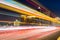 Fiery light trails at night