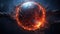 Fiery Night: Erupting Celestial Body Illuminates Barren Desert
