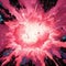 Fiery Pink Supernova Explosion In Retro Comic Book Style