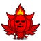 Fiery red devil pumpkin mascot