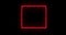 Fiery red rectangle on a black background. Abstract rectangle, sun flame frame. Gradually, a burning square of fire