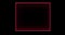 Fiery red rectangle on a black background. Abstract rectangle, sun flame frame. Gradually, a burning square of fire