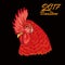 Fiery Rooster. Symbol of the coming year. head.