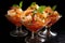 Fiery Shrimp spicy appetizer cocktail. Generate Ai