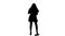 Fiery singer sings rock and roll songs. White background. Silhouette. Slow motion