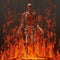 Fiery Skeleton In 3d Intense Emotion And Meticulous Detail