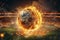 Fiery soccer ball creates spectacle as it flies over stadium